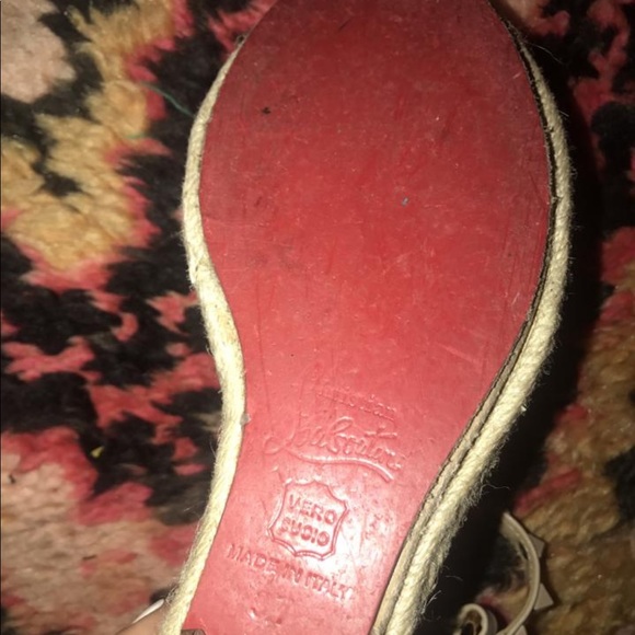 Authentic Louboutin Nude Wedge Heels Size 37 - Picture 7 of 8